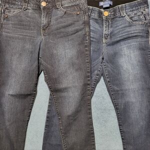 2 pair Democracy Jeans Women's 10p Petite Jegging Mid-rise Blue Dark Wash Pants